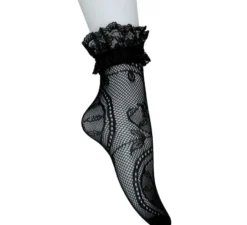 Calzino corto in pizzo nero per adulto