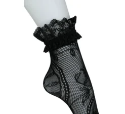 Calzino corto in pizzo nero per adulto