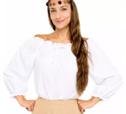 Camicetta medievale bianca per donna