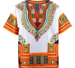 Camicia africana arancione o Dashiki per uomo