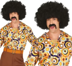 Camicia anni '70 con stampa a pois per adulti