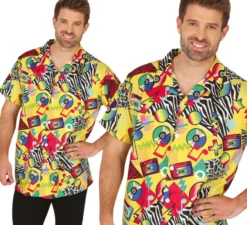 Camicia anni '80 multicolore per adulti