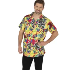 Camicia anni '80 multicolore per adulti