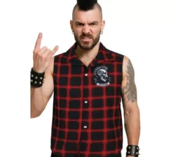 Camicia a quadri punk da uomo