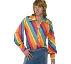 Camicia arcobaleno anni '70 per uomo
