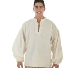Camicia beige medievale per uomo