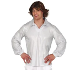 Camicia da discoteca argento per uomo