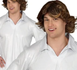 Camicia da discoteca argento per uomo