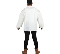 Camicia da locandiere medievale bianca per uomo