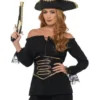 Camicia da Pirata nera con pizzo per donna