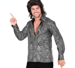 Camicia da uomo con stampa zebra anni '70