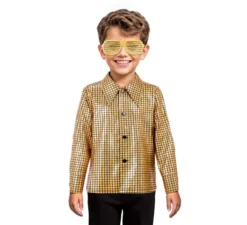 Camicia dorata da discoteca per ragazzi