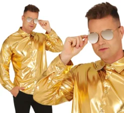 Camicia dorata lucida per adulti
