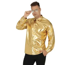 Camicia dorata lucida per adulti