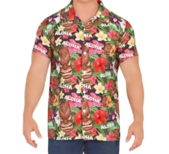 Camicia hawaiana Aloha stampa floreale adulto
