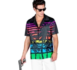 Camicia hawaiana a maniche corte anni '80 da uomo