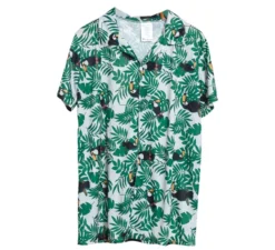 Camicia hawaiana con palme da uomo
