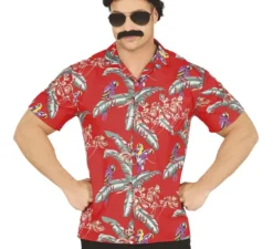 Camicia hawaiana con pappagalli per adulto