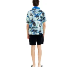 Camicia hawaiana da uomo con palme blu