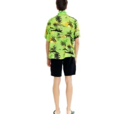 Camicia hawaiana da uomo con palme verdi