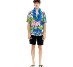 Camicia hawaiana tropicale per uomo