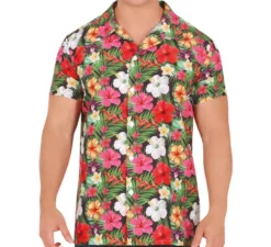 Camicia Hawaii con stampa floreale per adulti