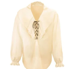 Camicia medievale rinascimentale beige per uomo