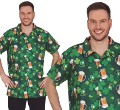 Camicia per adulti con birra e trifoglio per il giorno di San Patrizio