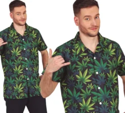 Camicia per marijuana verde scuro per adulti