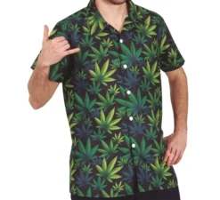Camicia per marijuana verde scuro per adulti