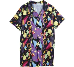 Camicia scura anni '80 per adulto