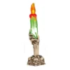 Candelabro con teschi e scheletro a mano di 21 cm