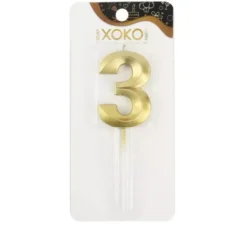 Candela Compleanno e Anniversari numero 3 colore oro 7 cm