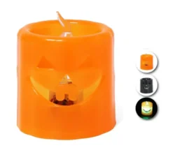 Candela Halloween con luce in colori assortiti da 5x45 cm