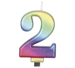 Candela metallizzata multicolore n. 2, 8 cm