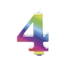 Candela metallizzata multicolore n. 4, 8 cm