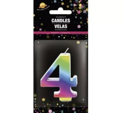 Candela metallizzata multicolore n. 4, 8 cm