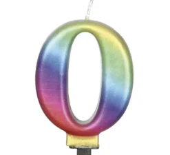 Candela multicolore metallizzata 8 cm n. 0