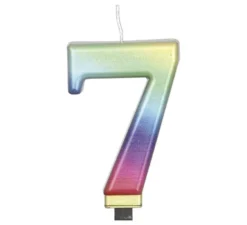 Candela multicolore metallizzata n. 7, 8 cm