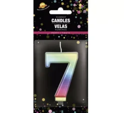 Candela multicolore metallizzata n. 7, 8 cm