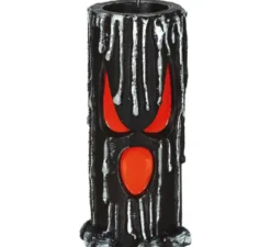 Candela nera con faccia di 15 x6 cm