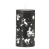 Candela nera con figure di 13x7 cm