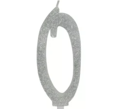 Candela numero 0 in argento satinato, 12,5 cm