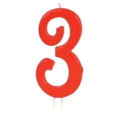 Candela rossa nº 3 di 12 cm