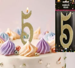 Candela smerigliata oro numero 5, 12,5 cm