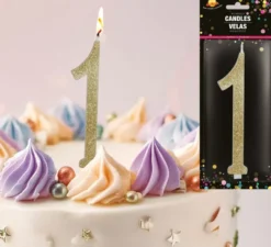 Candela smerigliata oro numero 1, 12,5 cm