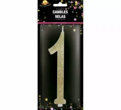 Candela smerigliata oro numero 1, 12,5 cm