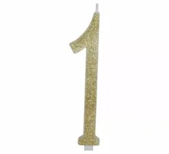 Candela smerigliata oro numero 1, 12,5 cm