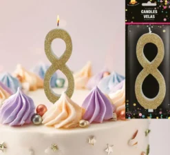 Candela smerigliata oro numero 8, 12,5 cm