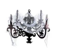 Candeliere decorativo nero con garza 40,5x57,5 cm